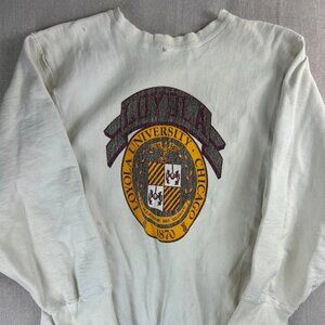 Loyola University Chicago 1870 Champion Mens White Sweatshirt Long Sleeve XL